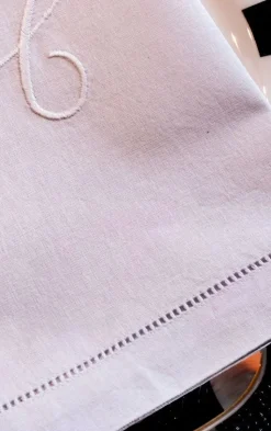 Servilleta De Algodón Con Detalle Vainica Inicial U