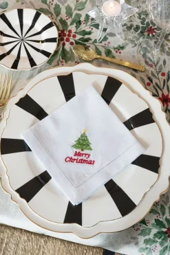Servilleta De Algodón Y Detalle Vainica Diseño Navidad