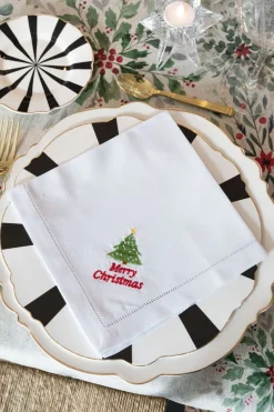 Servilleta De Algodón Y Detalle Vainica Diseño Navidad