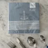 Servilletas Azules Con Diseño De Ancla Grandes