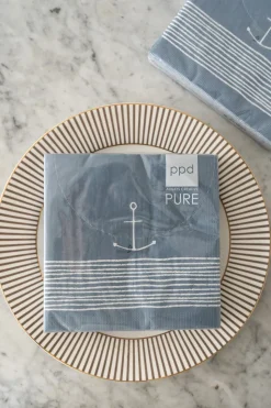 Servilletas Azules Con Diseño De Ancla Grandes