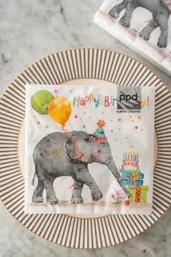 Servilletas Elefante & Happy Birthday Grandes