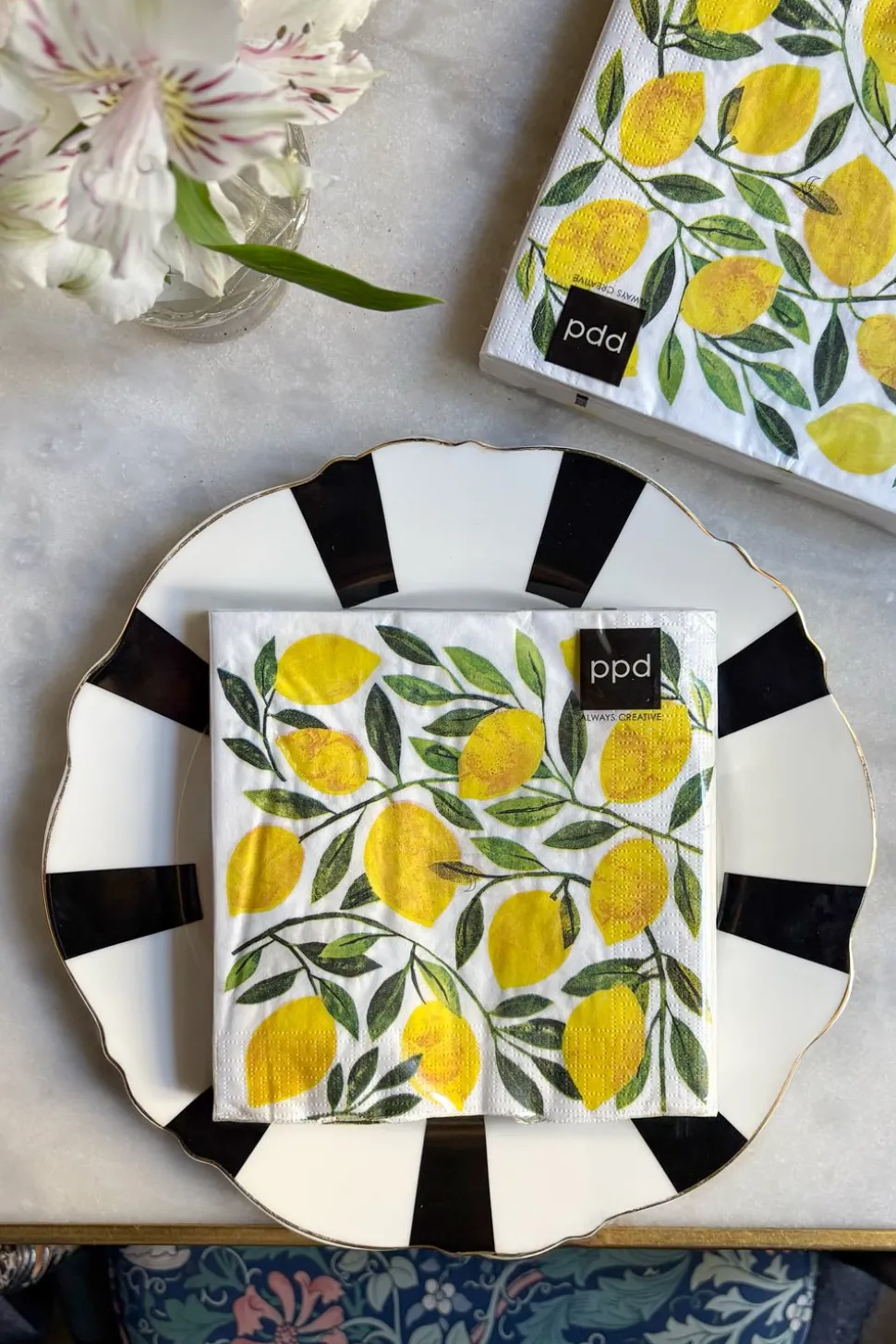 Servilletas Limones Y Hojas Grandes