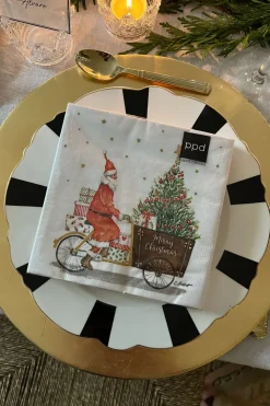 Servilletas Papa Noel en Bicicleta Grandes