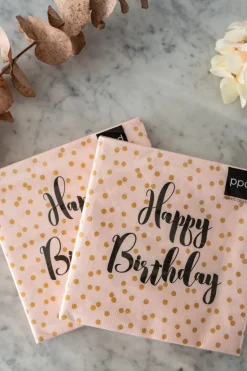 Servilletas Rosas Happy Birthday Grandes