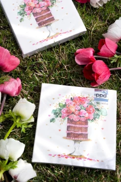 Servilletas Tarta Y Flores Grandes