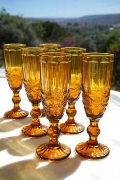 Set 6 Copas Champagne De Diseño Ámbar