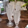 Set 6 Copas Cristal Champagne Transparente Picos