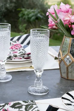 Set 6 Copas Cristal Champagne Transparente Picos