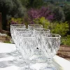 Set 6 Copas Cristal Transparente Rombos