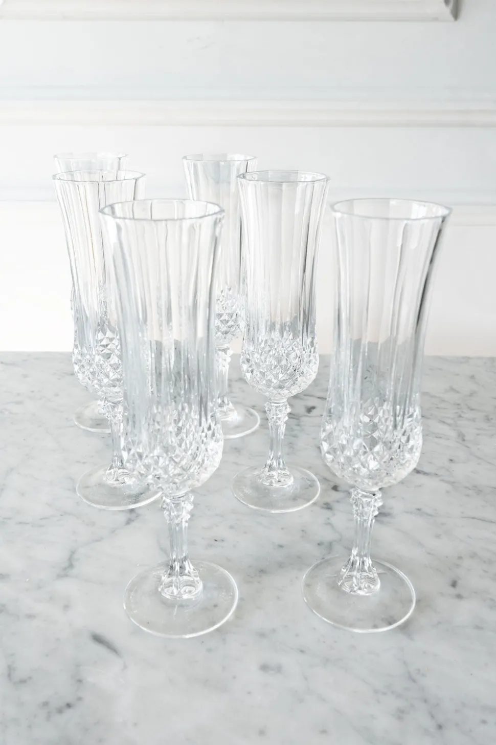 Set 6 Copas De Champagne Cristal D'Arques Longchamp