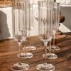 Set 6 Copas De Champagne Cristal Ondas