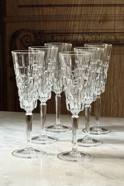 Set 6 Copas De Champagne Diseño Glacial