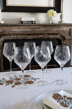 Set 6 Copas De Vino Ovaladas Cristal Espiga