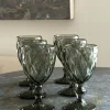 Set 6 Copas Grises Diseño Rombos