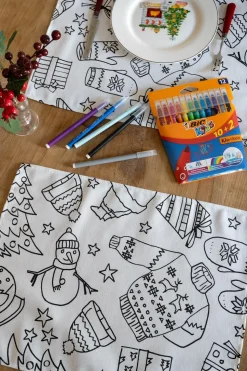 Set 2 Individuales Coloreables Infantiles Con Motivos Navideños