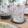 Set 6 posavasos de Seagrass Beige y Azul