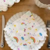Set 20 Servilletas De Papel Con Diseño De Unicornios Y Arcoiris