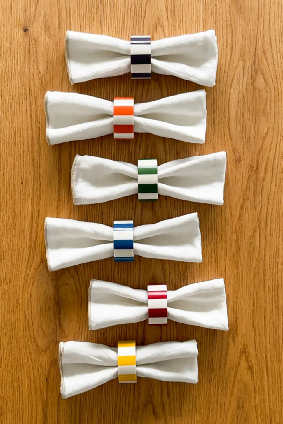 Set 6 Servilleteros De Colores De Madera Y Resina