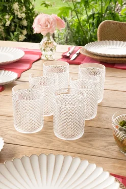 Set 6 Vasos Acrílicos Picos Transparentes