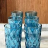 Set 6 Vasos Altos Azules Diseño Rombos