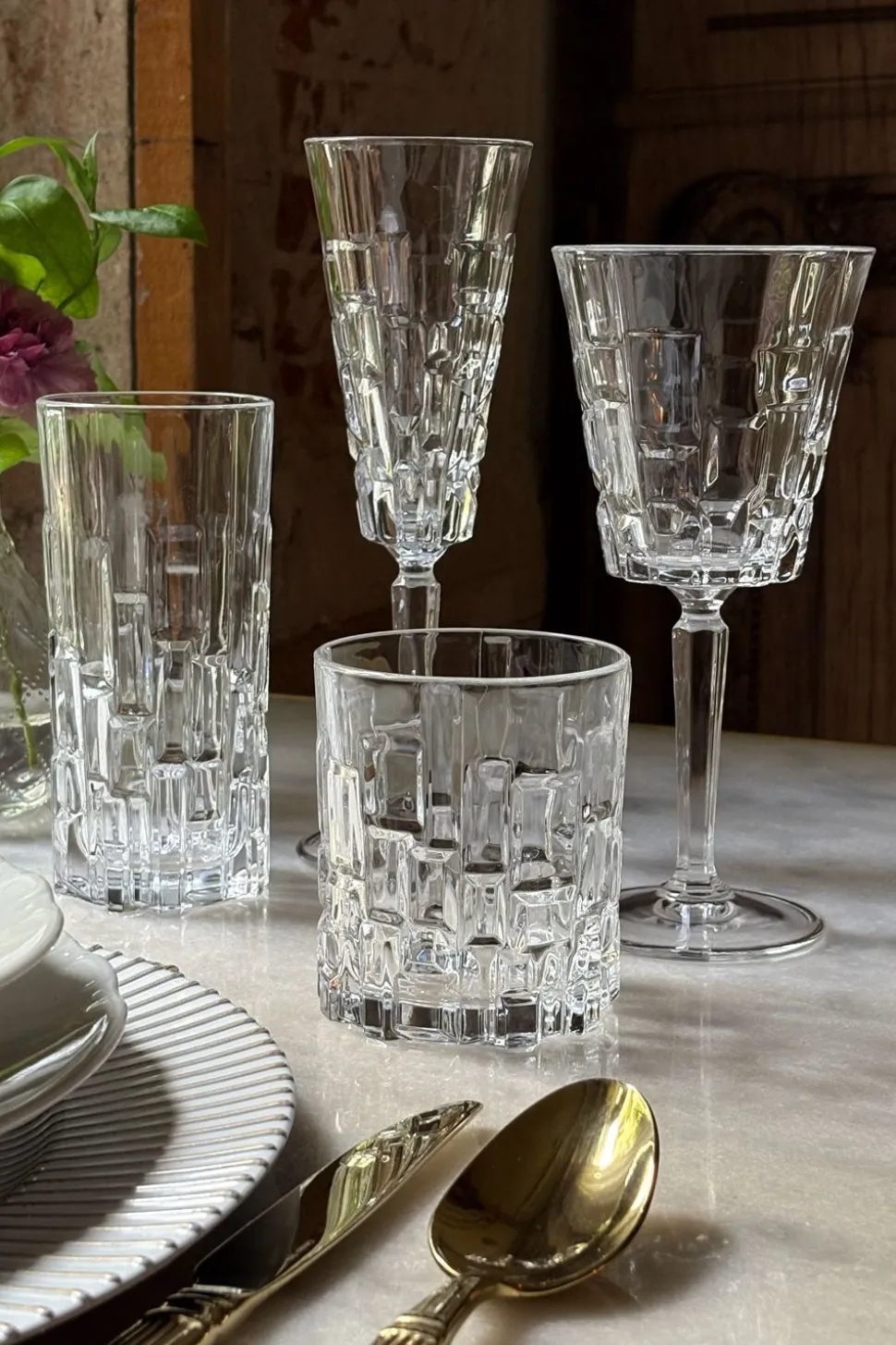 Set 6 Vasos Altos Diseño Glacial