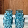 Set 6 Vasos Azules Diseño Rombos