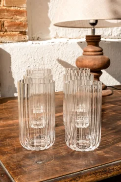 Set 6 Vasos Cristal Ondas Grandes