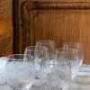 Set 6 Vasos Cristal Ovalados Pequeños Espiga