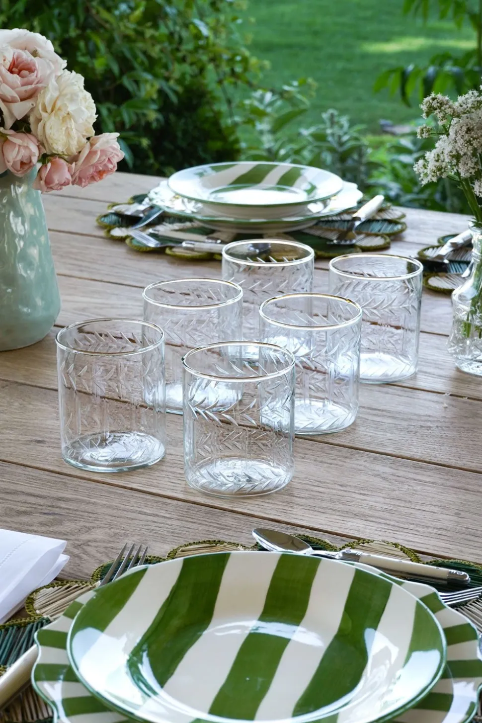 Set 6 Vasos Cristal Tallado