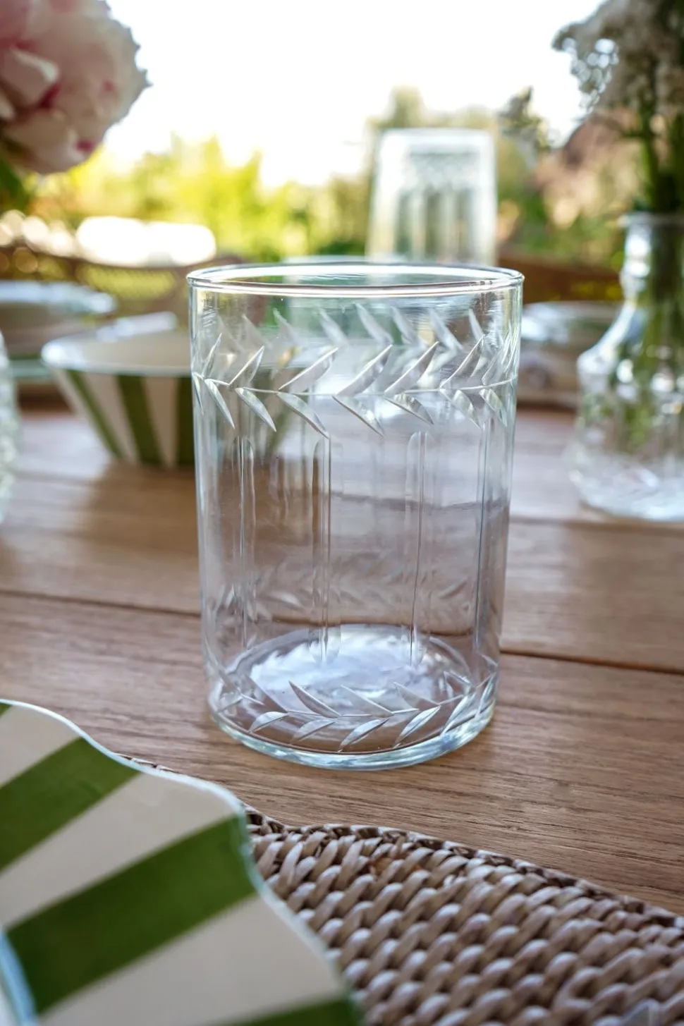 Set 6 Vasos Grandes Cristal Tallado