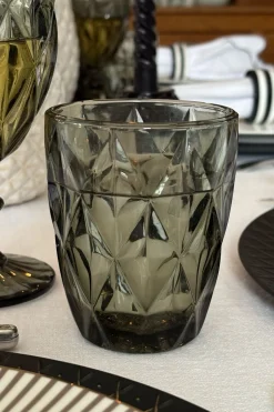 Set 6 Vasos Grises Diseño Rombos