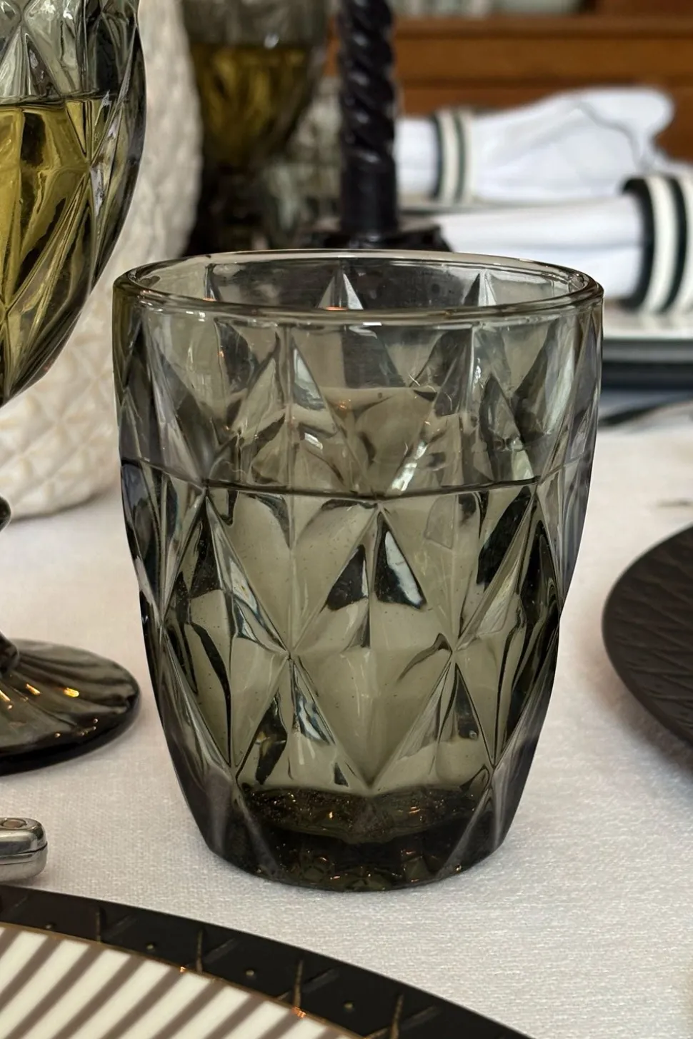 Set 6 Vasos Grises Diseño Rombos