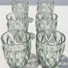 Set 6 Vasos Verdes Acrílicos Con Diseño De Rombos