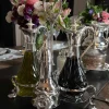 Set Aceitera, Vinagrera, Salero Y Pimentero De Cristal Y Plata Co