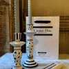 Set De 2 Candelabros Blancos Y Negros & Velas LED
