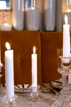 Set De 2 Candelabros De Cristal Minis & Velas LED