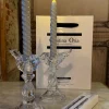 Set De 2 Candelabros De Cristal Diseño Pájaro & Velas LED