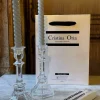 Set De 2 Candelabros De Cristal Grandes & Velas LED