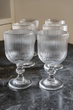Set De 6 Copas De Cristal Talladas Transparentes