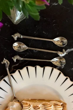 Set De 4 Cucharitas Con Diseño De Caballos