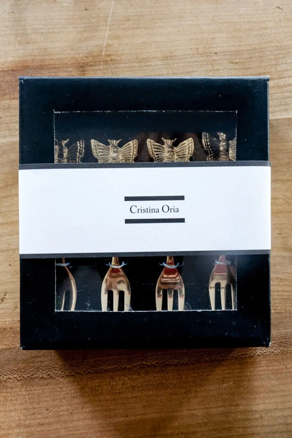Set De 4 Cucharitas De Bronce Con Diseño De Pájaro