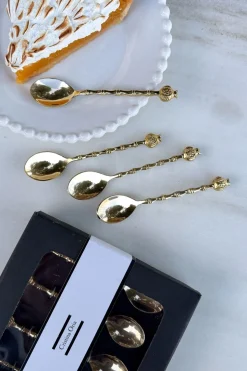 Set De 4 Cucharitas De Bronce Con Diseño De Granadas