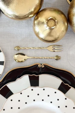 Set De 4 Cucharitas De Bronce Con Diseño De Granadas