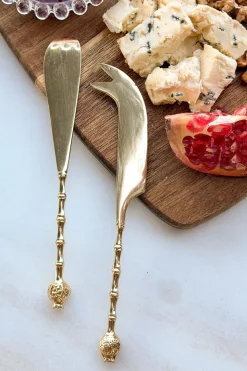 Set De 2 Cuchillos De Bronce Con Diseño De Granadas
