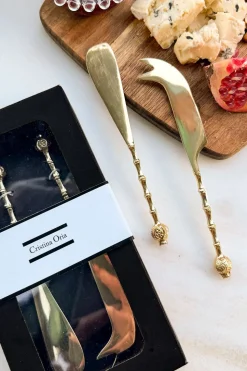 Set De 2 Cuchillos De Bronce Con Diseño De Granadas