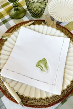 Set de 6 Servilletas Bordadas a Mano con Diseño de Verduras