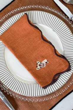 Set De 4 Servilletas Bordadas Animales De La Selva