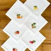Set de 6 Servilletas Bordadas a Mano con Diseño de Frutas
