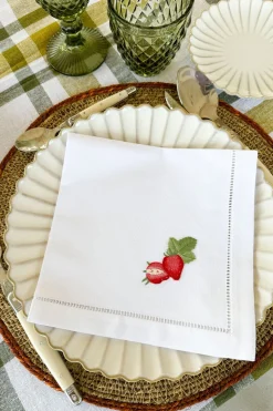 Set de 6 Servilletas Bordadas a Mano con Diseño de Frutas